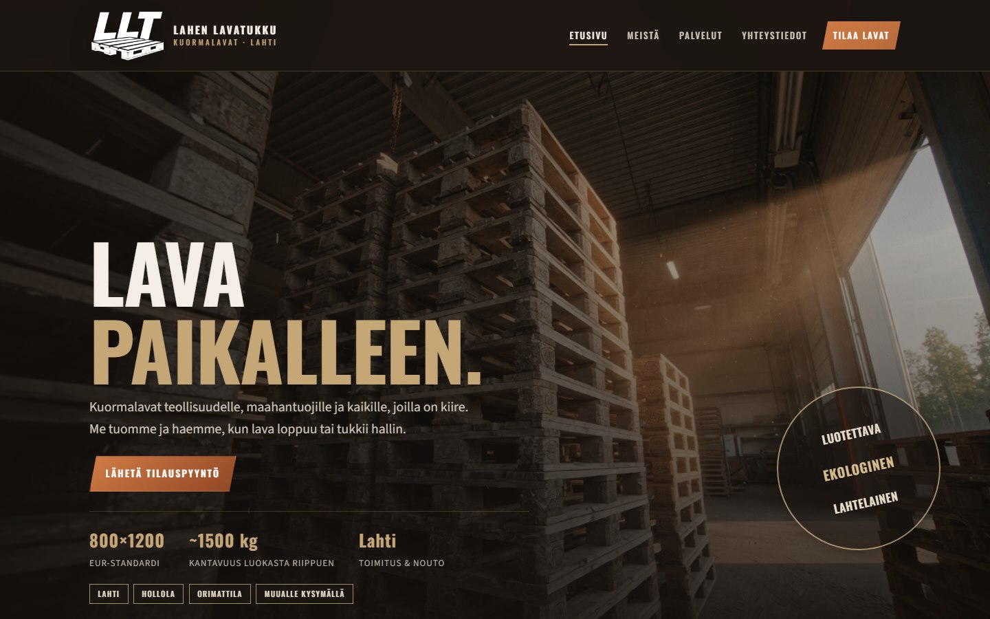Lahen Lavatukku -sivusto, etusivu (hrpsivut.fi/LLT)